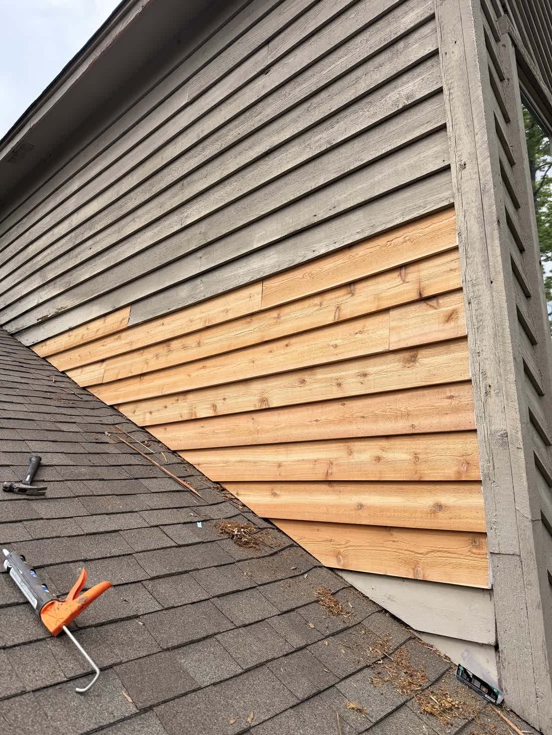 Soffit and trim repair after weather damage